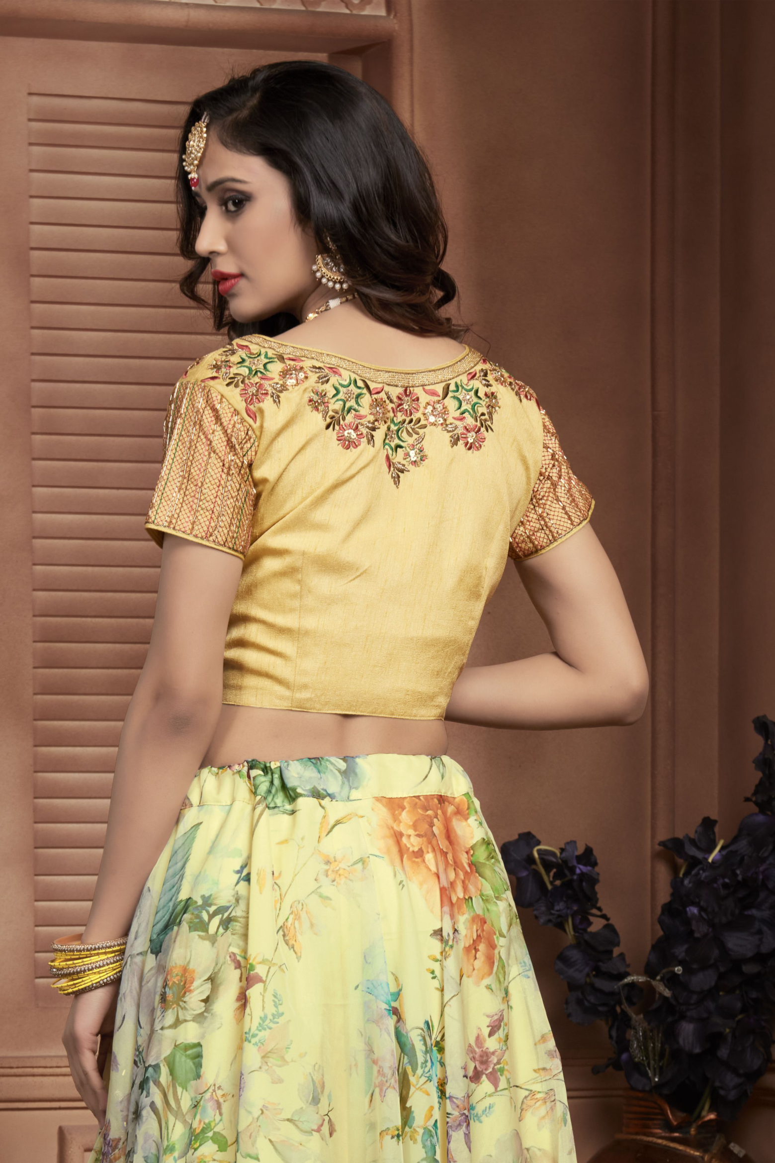 Beautiful Designer Readymade Crop Top Lehenga Choli D.no C-1980