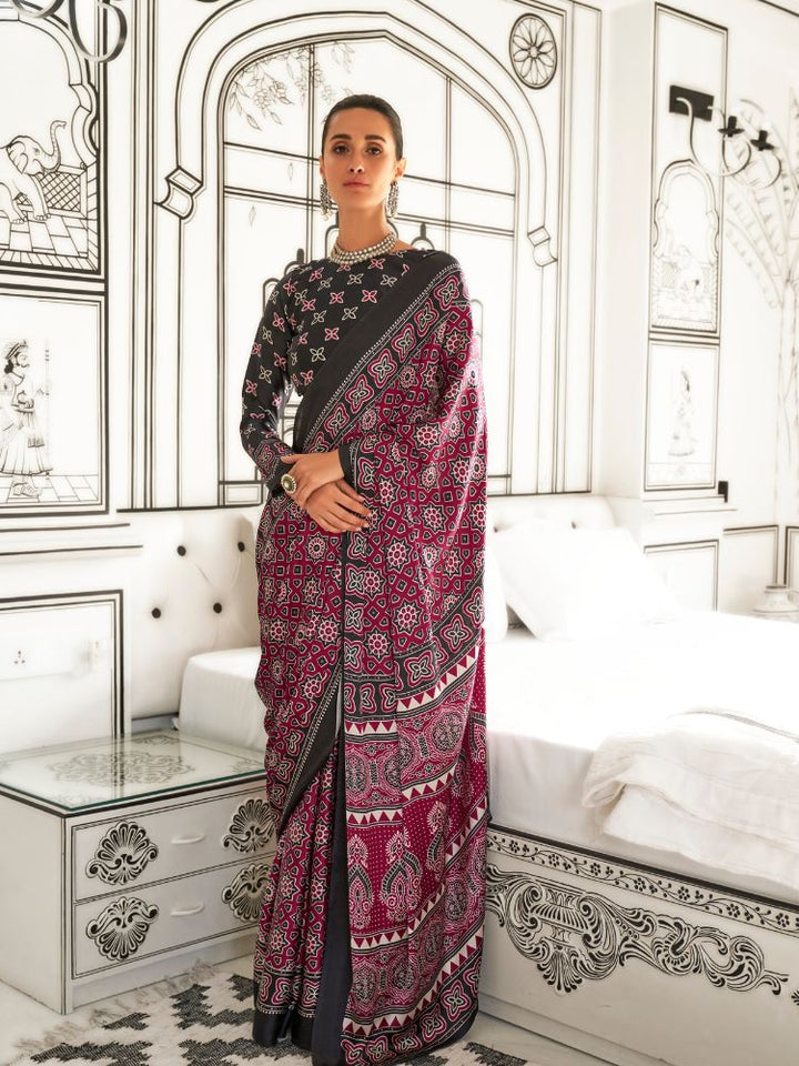 Ajrak Print Saree