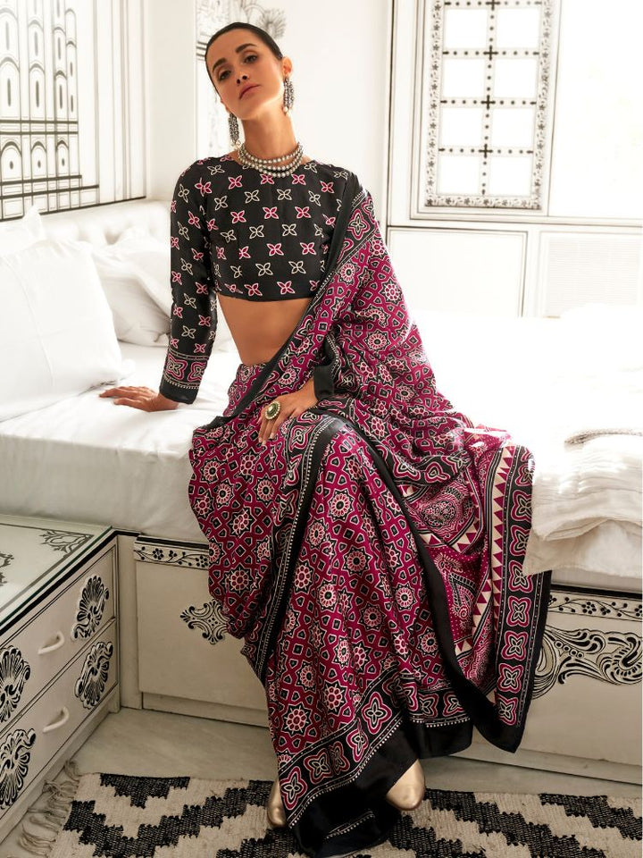 Ajrak Print Saree