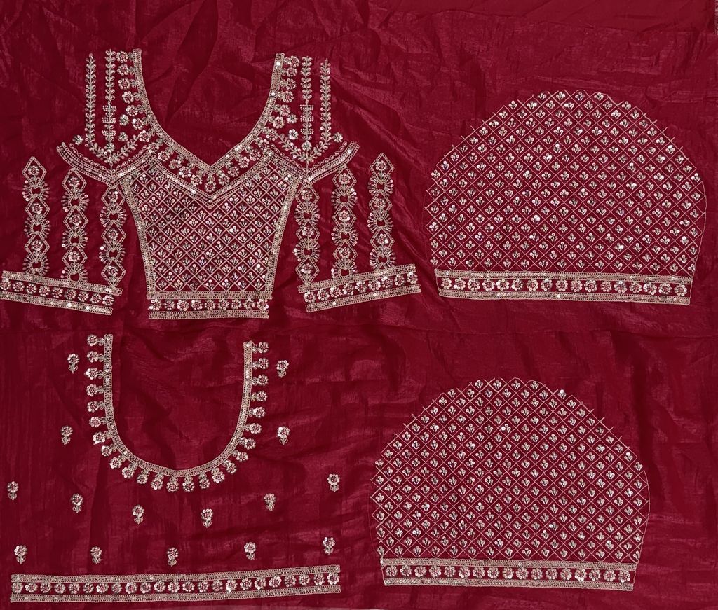 Red Pure Soft Satin Silk Heavy Embroidery Work Bridal Lehenga