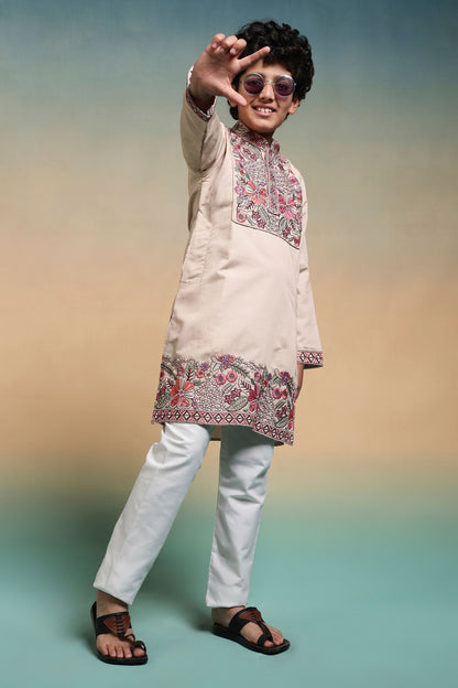 Chiku Pure Viscose Silk Kids Boy Kurta Pajama 