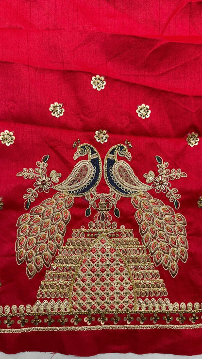 Red Pure Soft Heavy Silk Khatali Work Bridal Lehenga Choli Wedding Lehenga Choli Anant Tex Exports Pvt.Ltd..