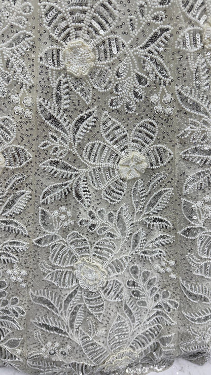 White Pure Soft Net Heavy Embroidery Work Bridal Lehenga