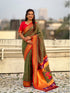 Mahendi Pure Rakhumai Silk Vitthala Paithani Soft Silk Saree 