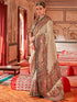 Cream & Black Poly Viscose Silk Polka Dot Banarasi Saree Panetar Saree Anant Tex Exports Pvt.Ltd..