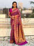 Violet Pure Premium Tissue Silk Meenakari Pallu Jaal Zari Tissue Saree 