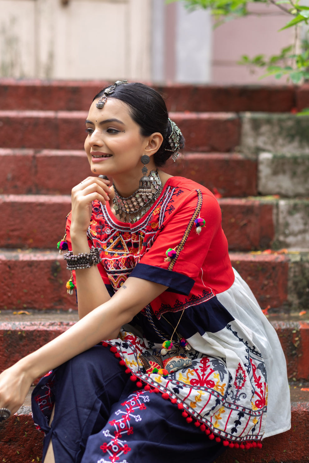 Navratri Garba Garba Special Kedia and Tulip Pants for Women's