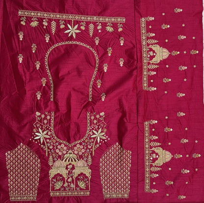 Rani Pink Pure Soft Silk Heavy Embroidery Work Bridal Lehenga 
