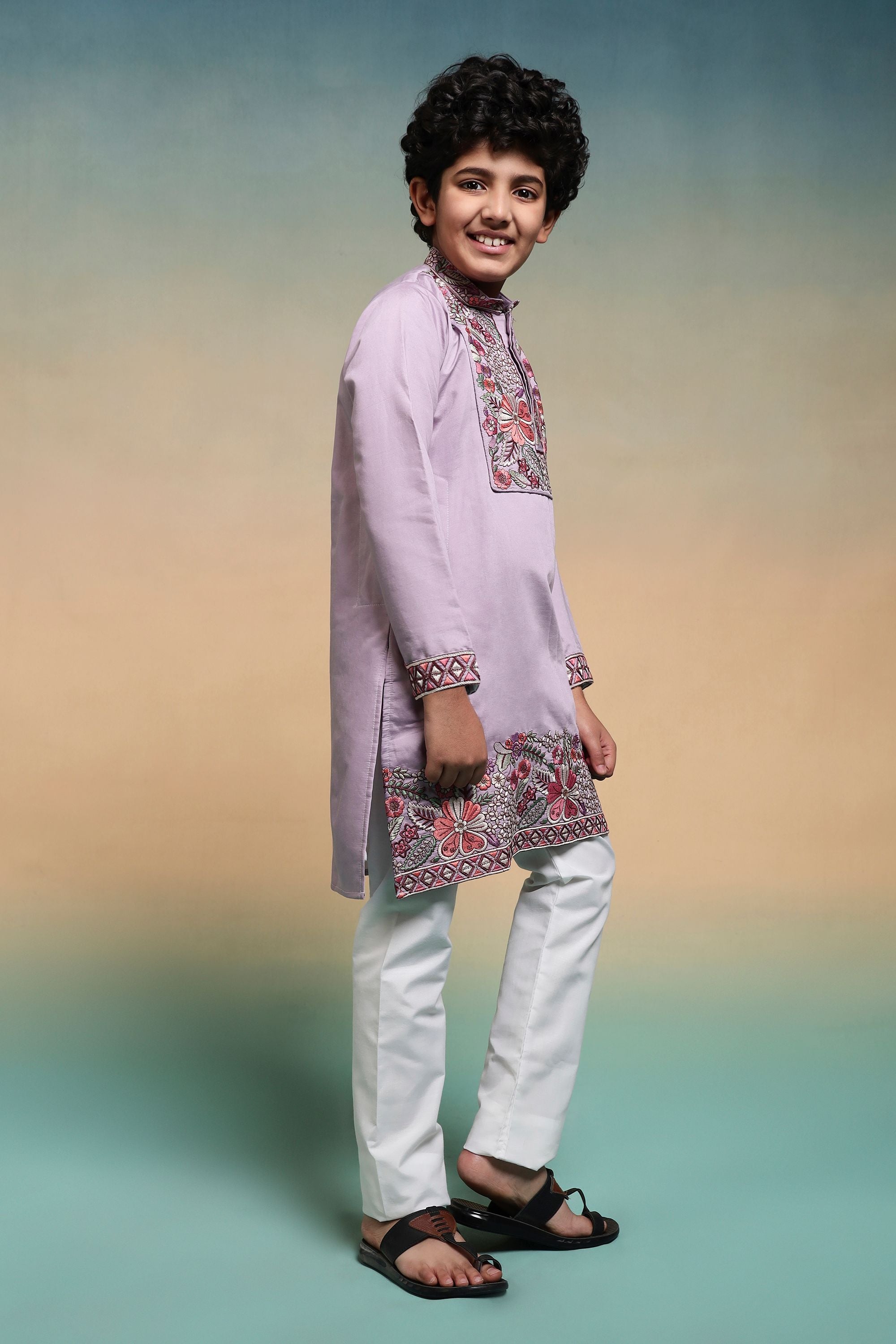 Lavendor Pure Viscose Silk Kids Boy Kurta Pajama 