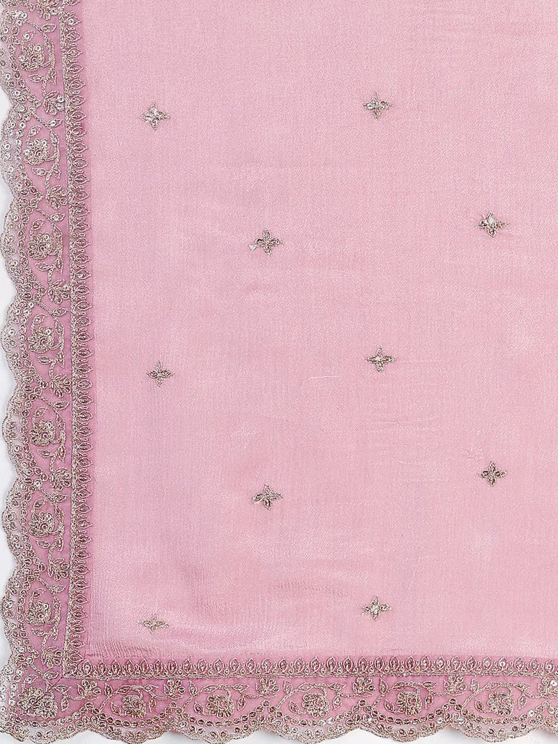 Lilac sequin work ethnic suit with dupatta for pooja and Eid