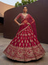 Rani Pink Pure Soft Heavy Silk Sequins Embroidery Work Bridal Lehenga 