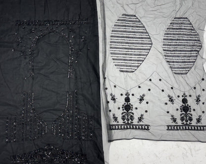 Z Black Pure Heavy Net Monochrome Sequins Zari Embroidery Work Net Bridal Lehenga Choli