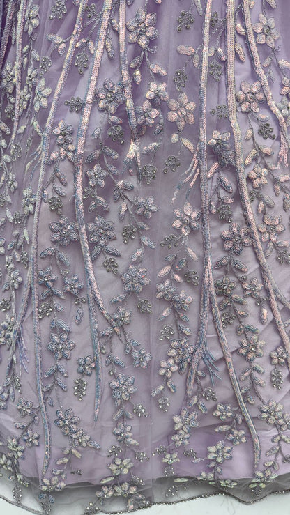 Light Purple Pure Soft Net Heavy Embroidery Work Bridal Lehenga Bridal Lehenga Anant Tex Exports Pvt.Ltd..