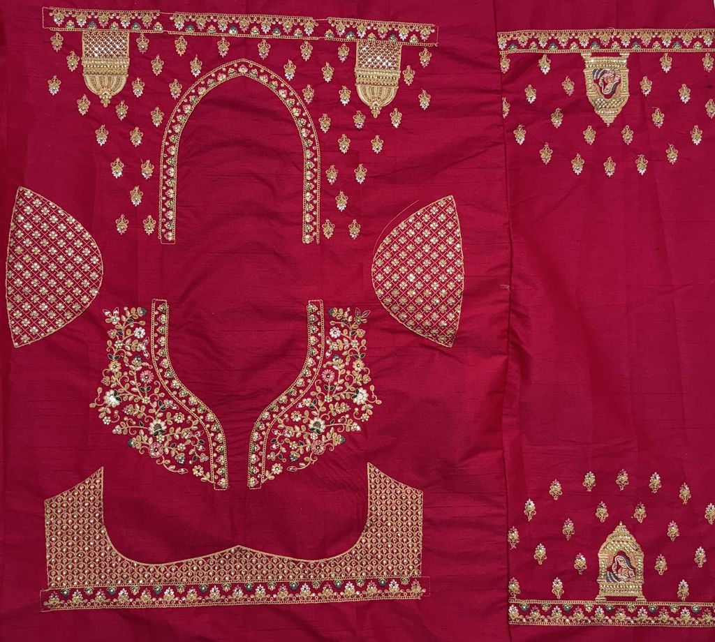 Pink Pure Soft Gadwal Silk Heavy Embroidery Work Bridal Lehenga 