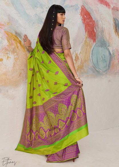 Green Jacquard Kanjivaram Silk Saree 