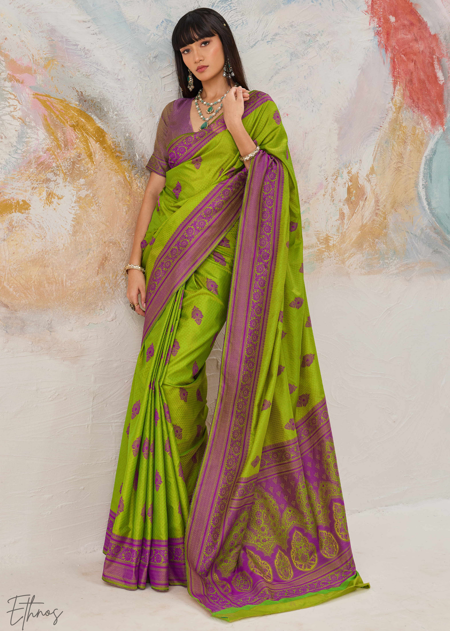 Green Jacquard Kanjivaram Silk Saree 