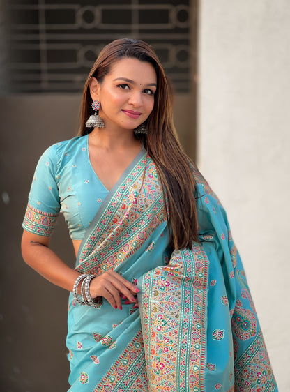 Kashmiri Pashmina Silk Saree