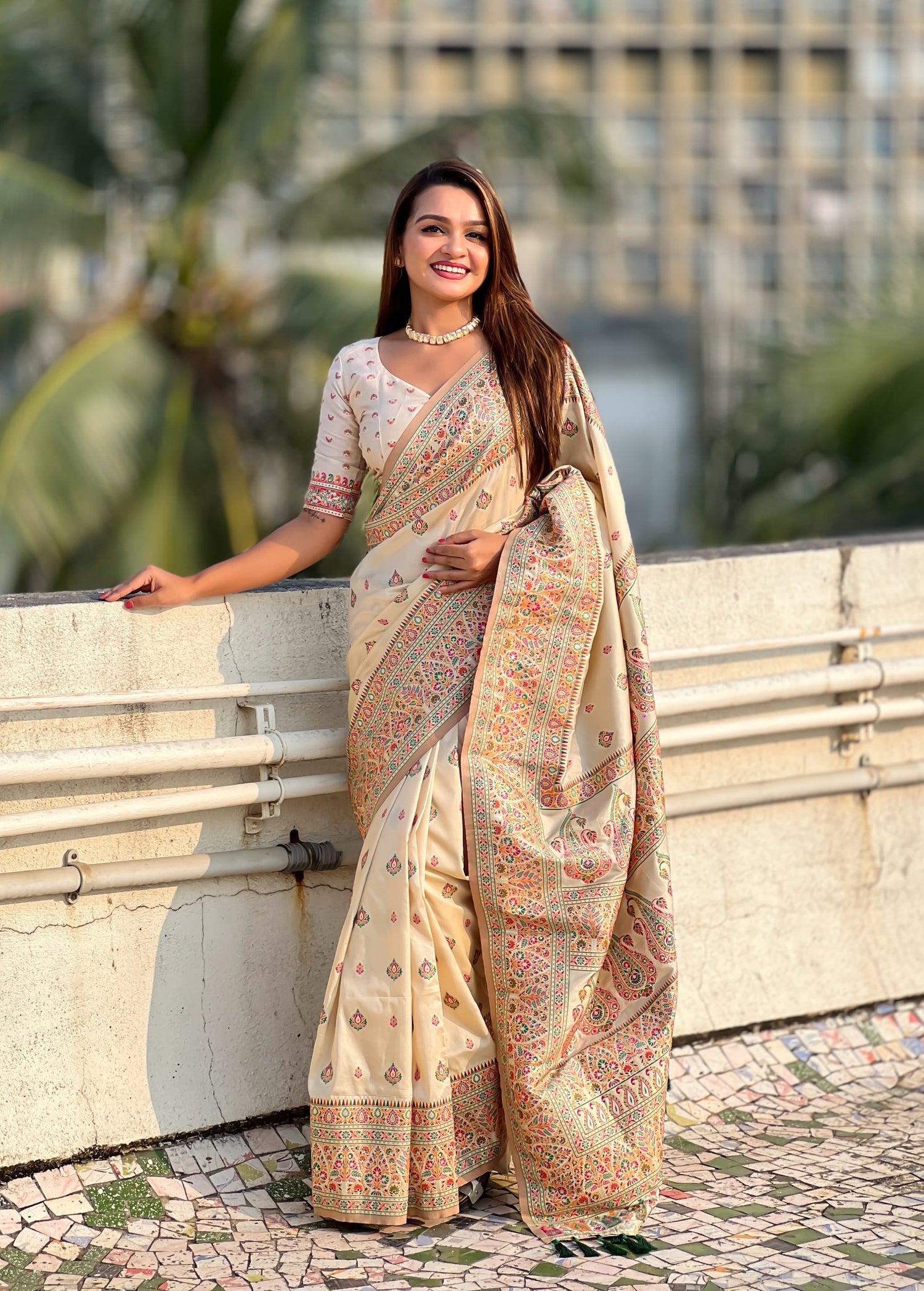 Kashmiri Pashmina Silk Saree