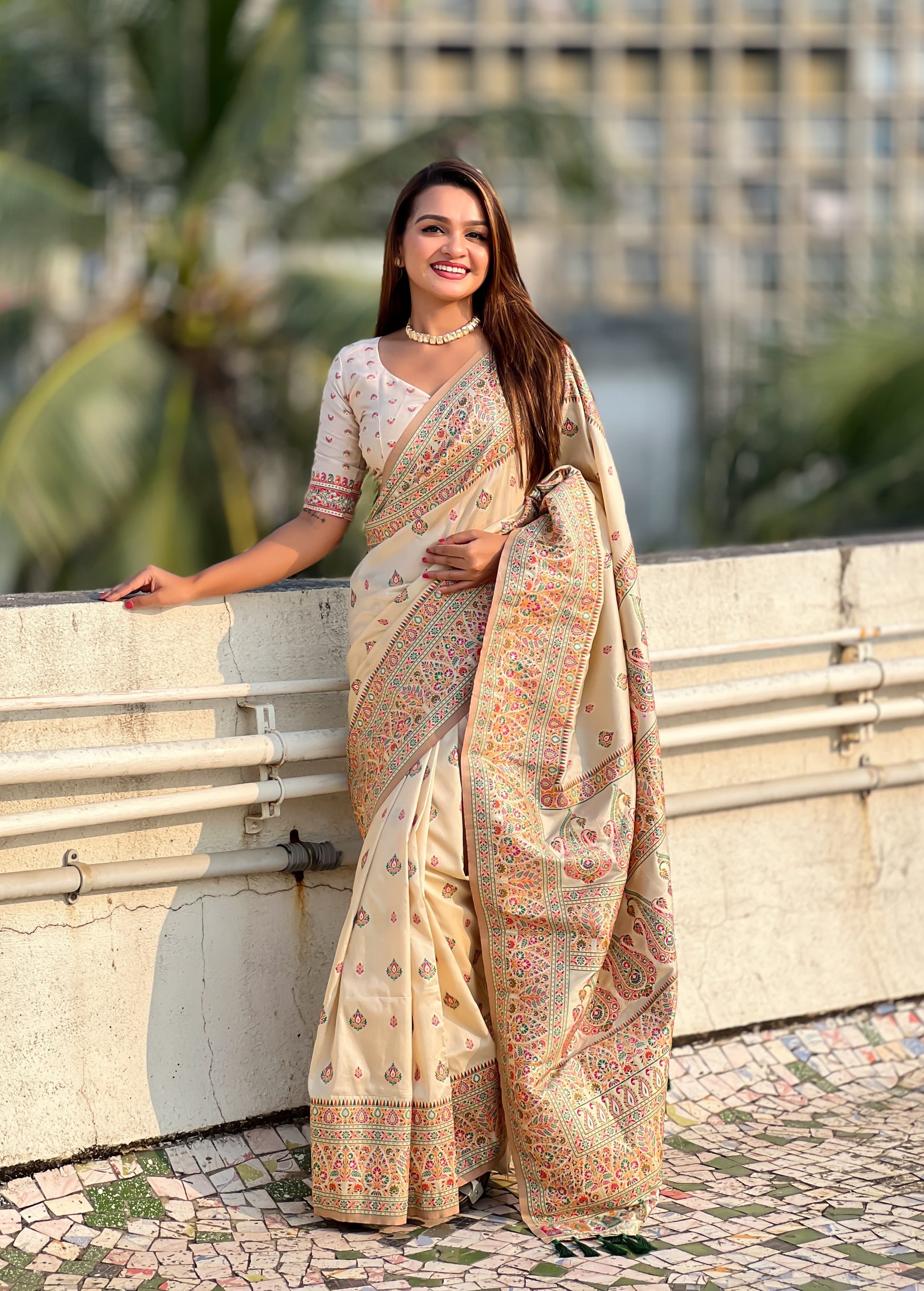 Kashmiri Pashmina Silk Saree
