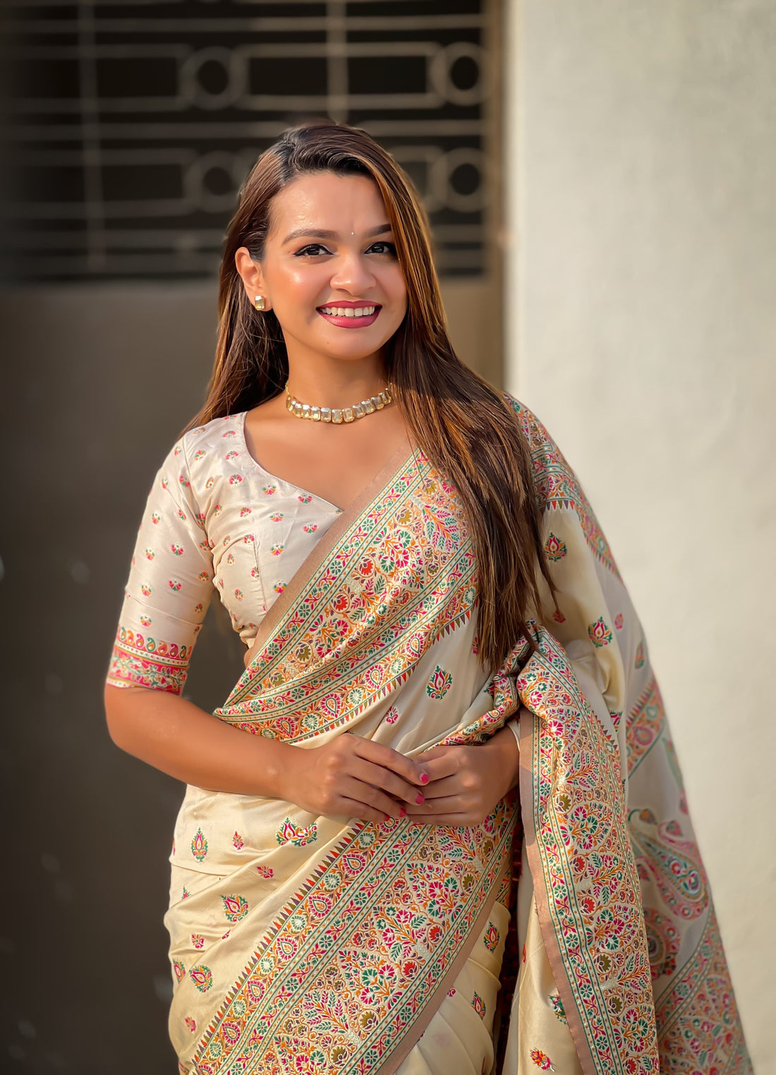 Kashmiri Pashmina Silk Saree