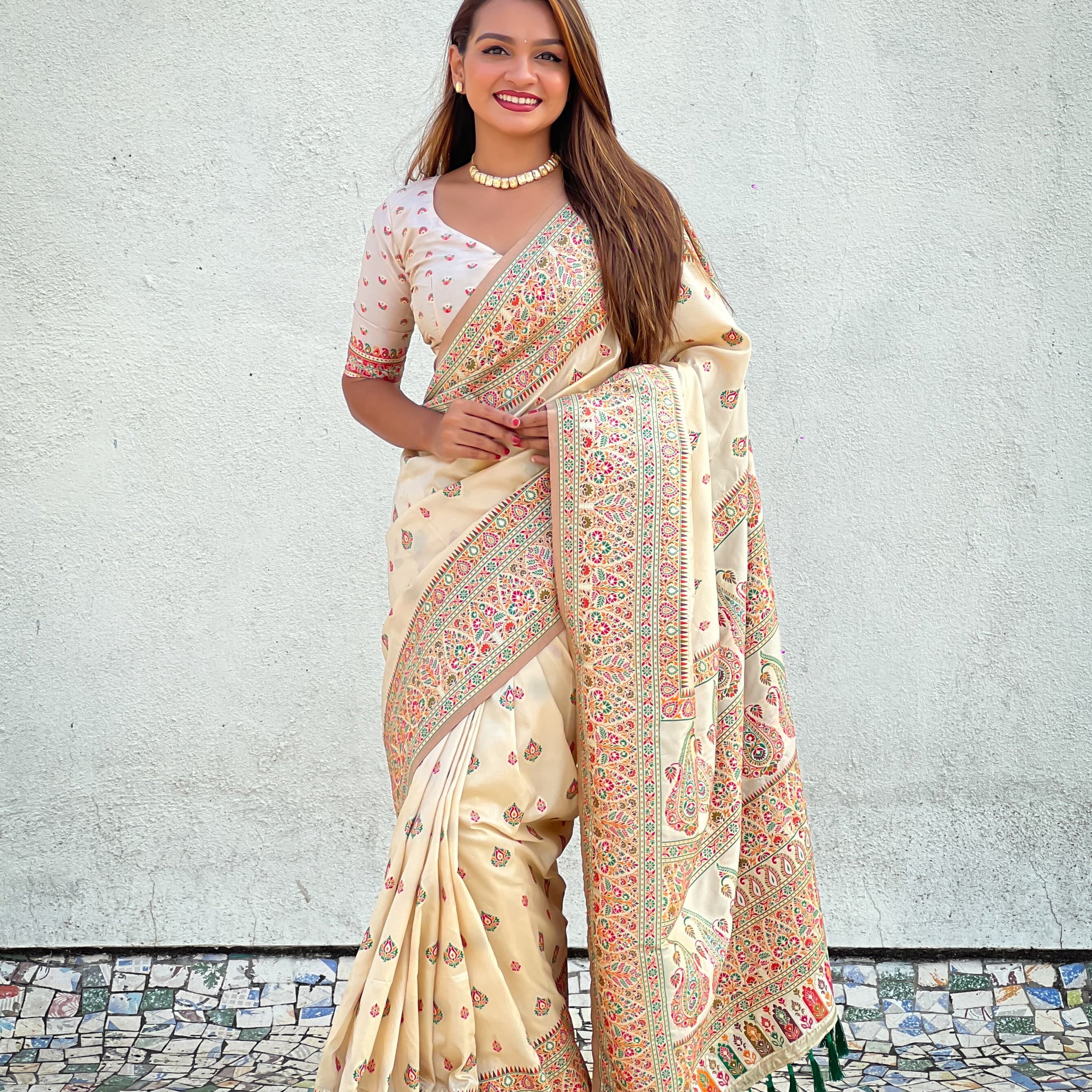 Kashmiri Pashmina Silk Saree