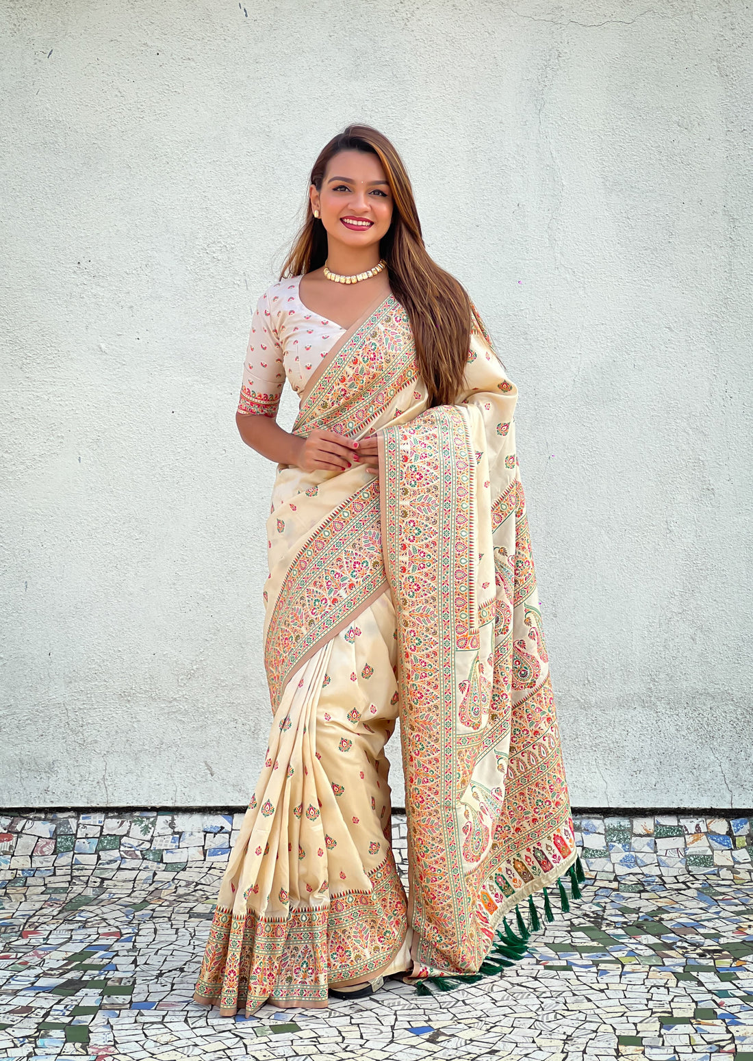 Kashmiri Pashmina Silk Saree