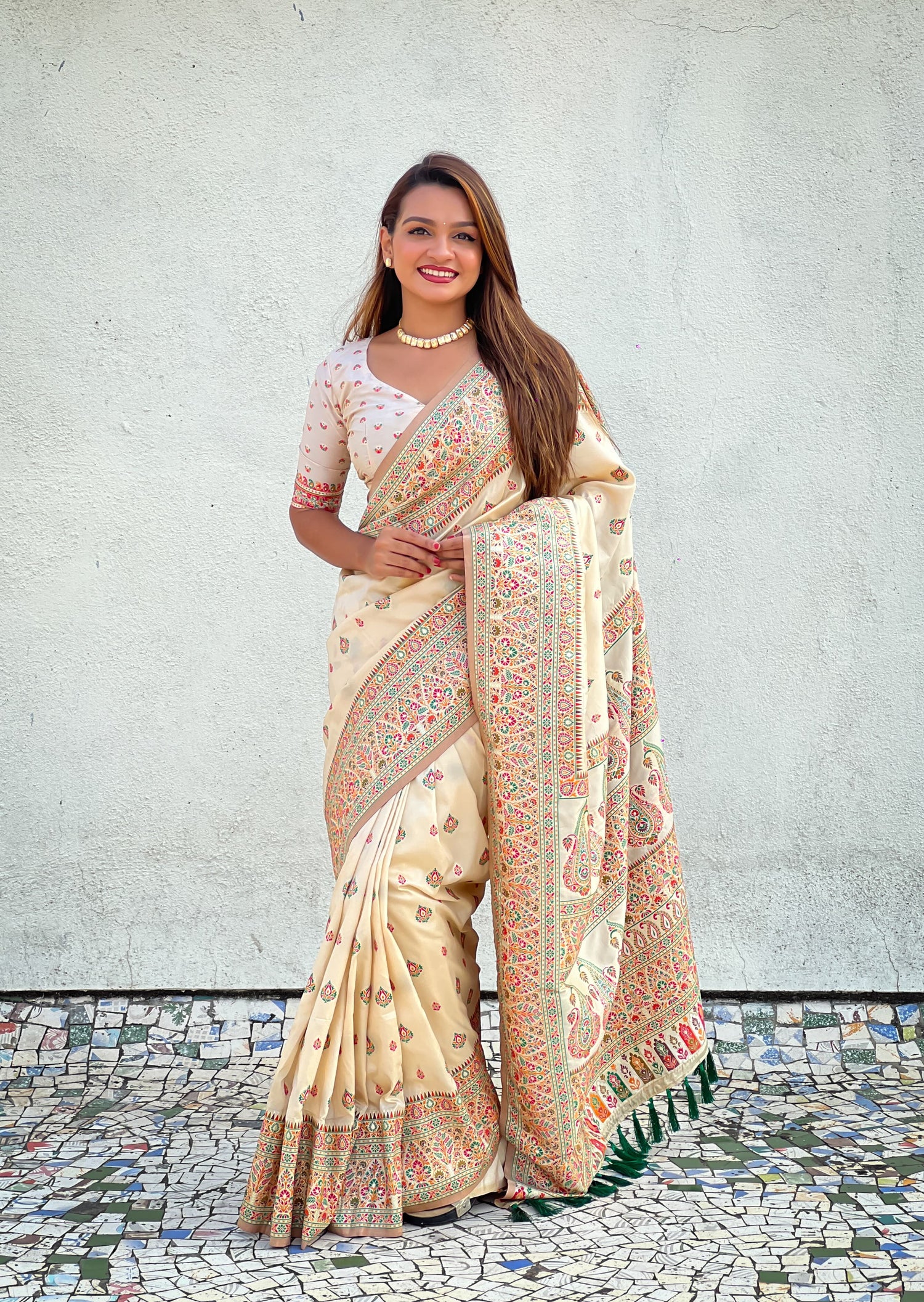 Kashmiri Pashmina Silk Saree