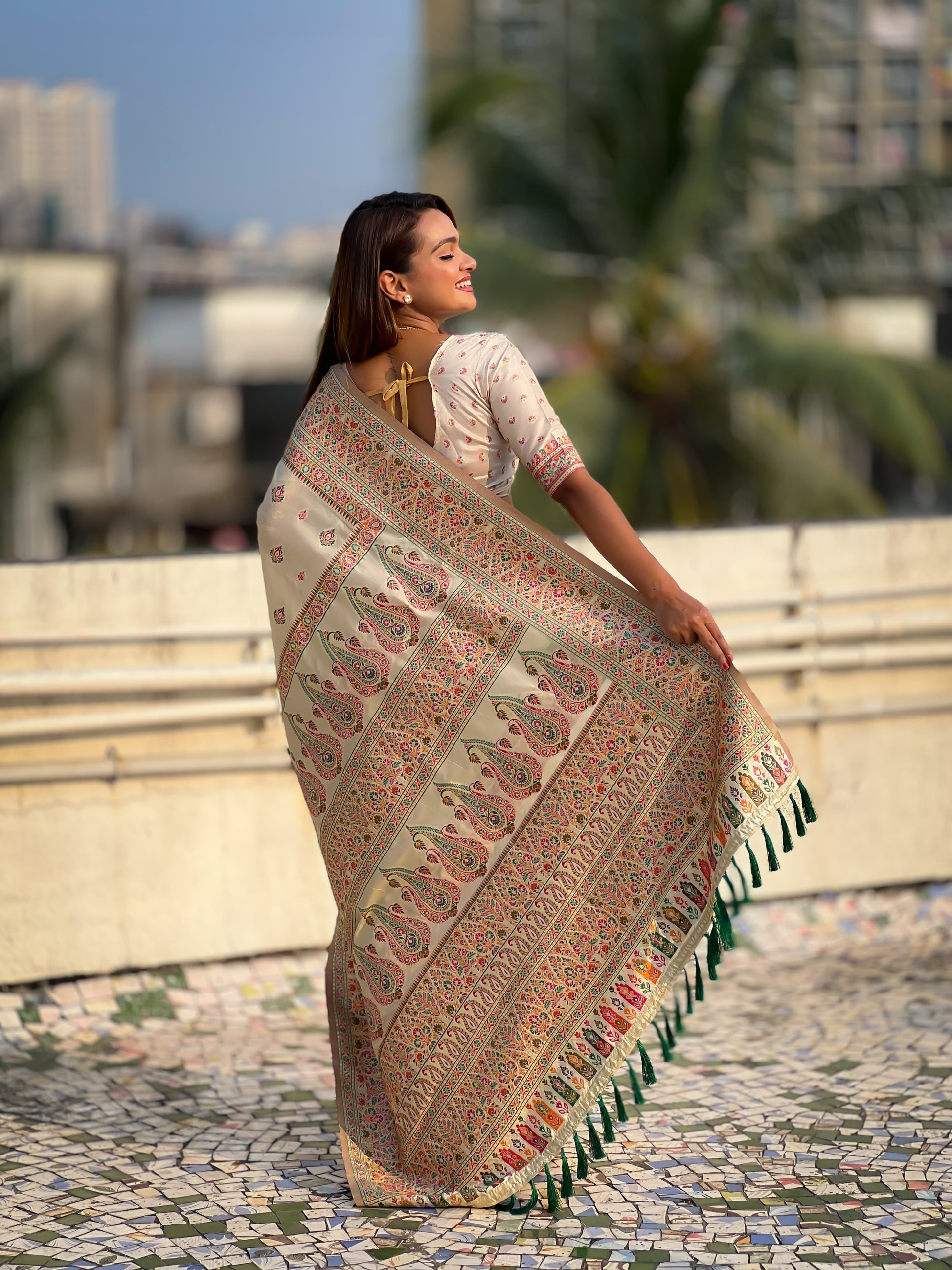 Kashmiri Pashmina Silk Saree