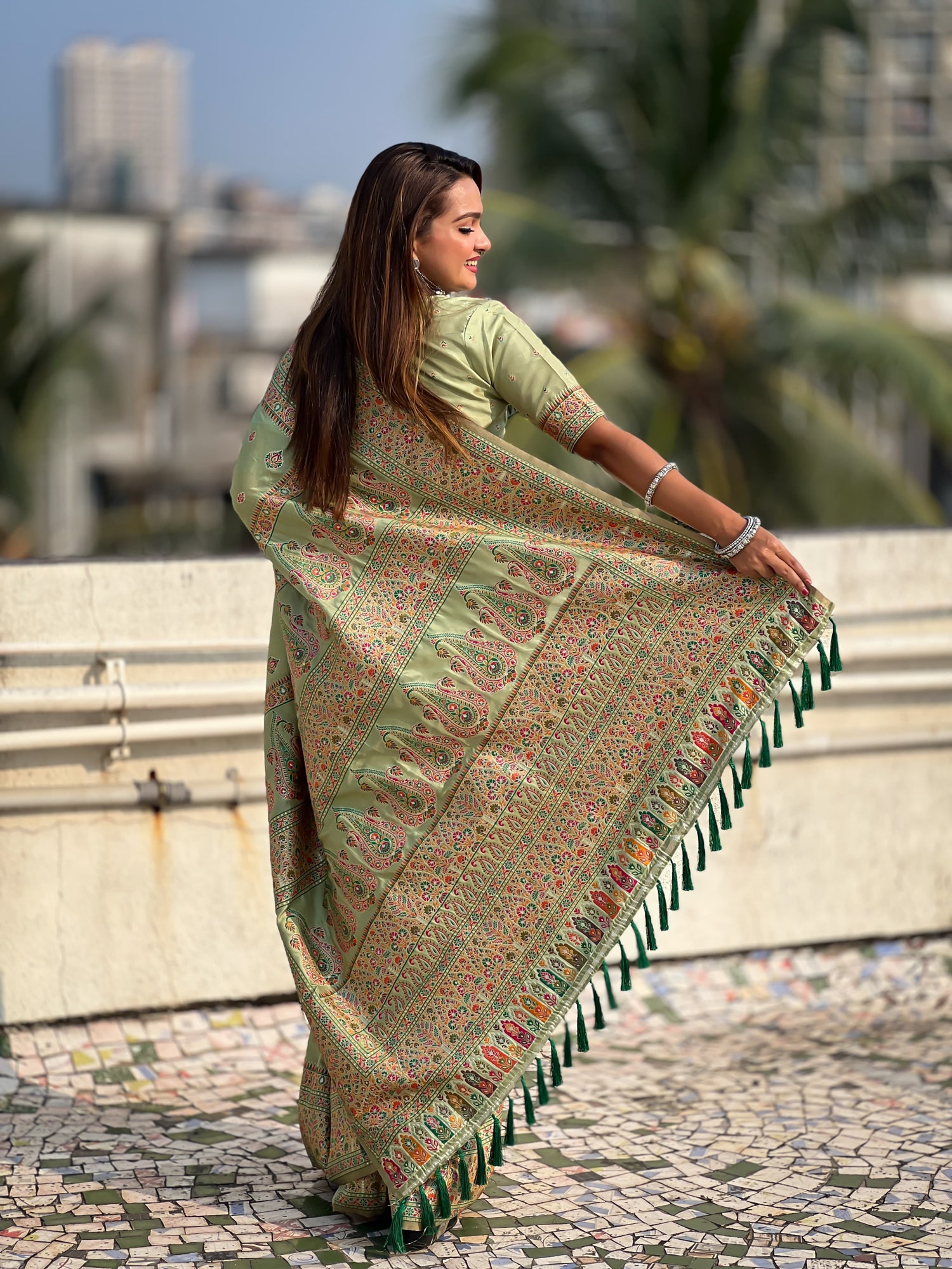 Kashmiri Pashmina Silk Saree