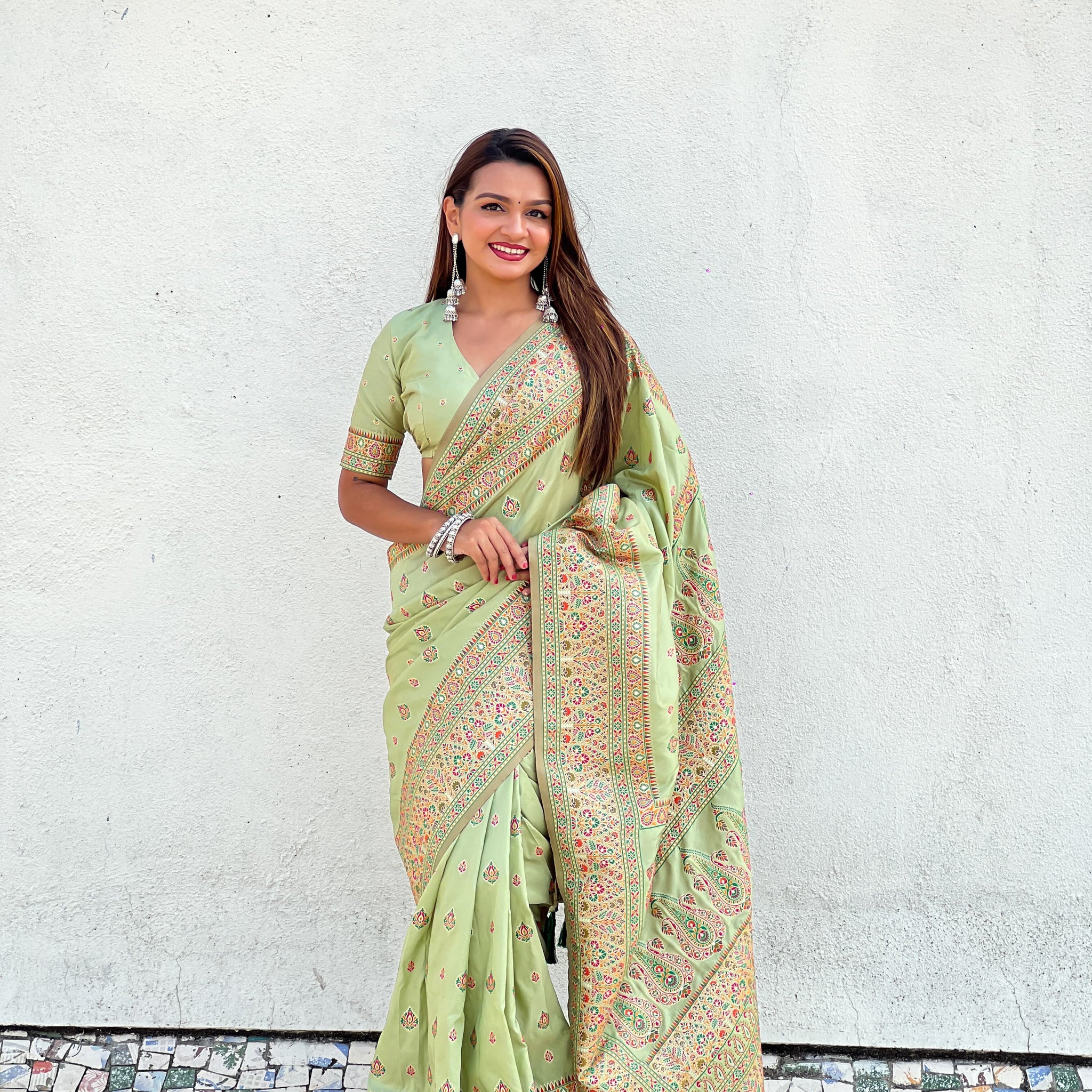 Kashmiri Pashmina Silk Saree