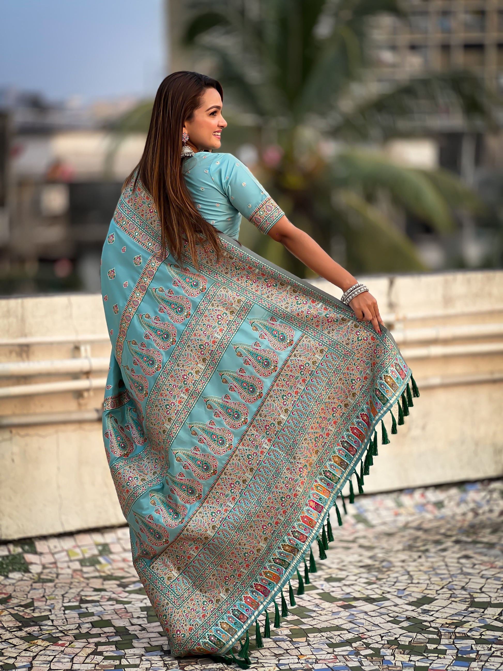Kashmiri Pashmina Silk Saree