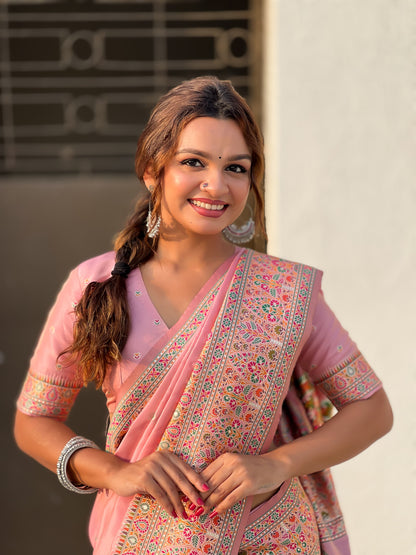 Kashmiri Pashmina Silk Saree