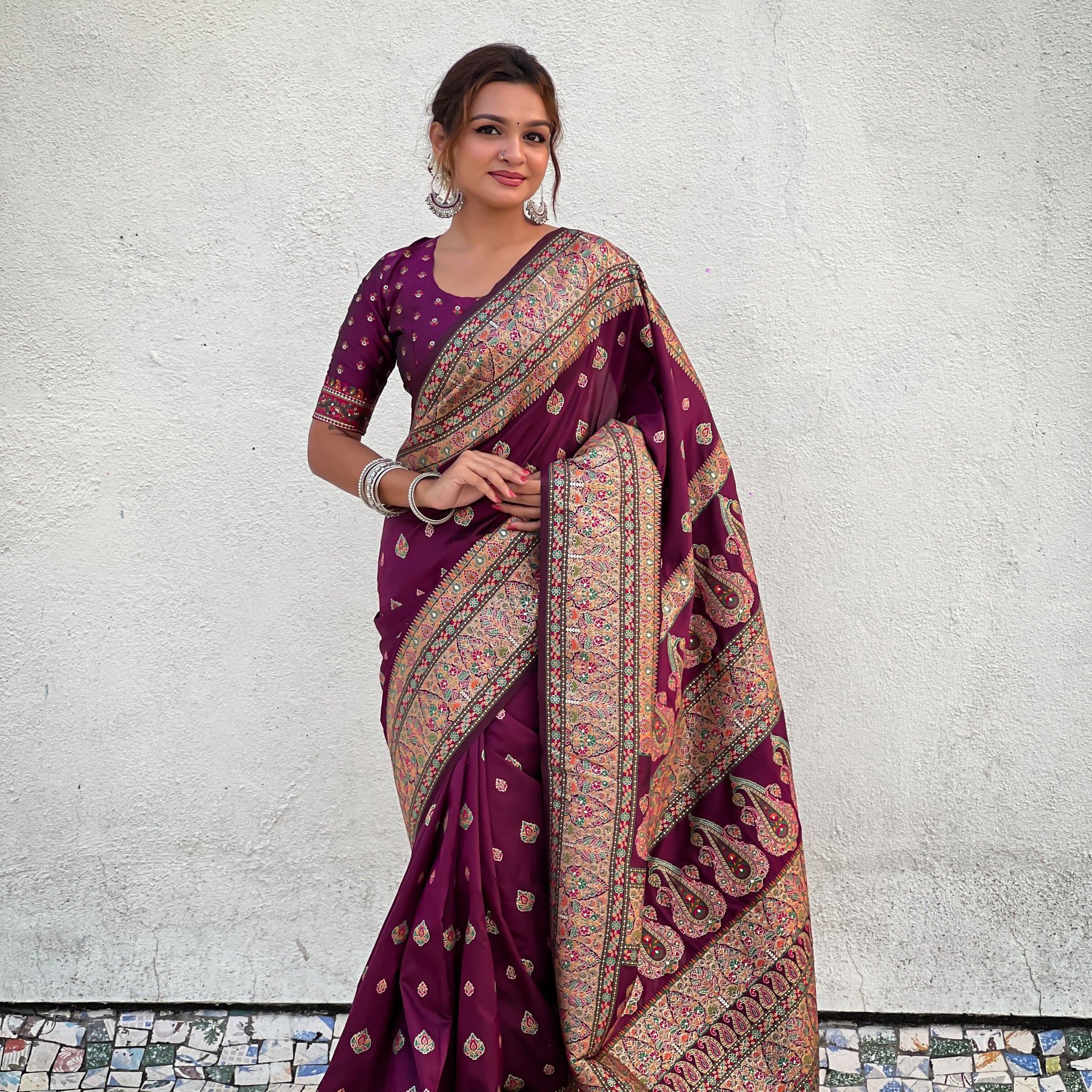 Kashmiri Pashmina Silk Saree