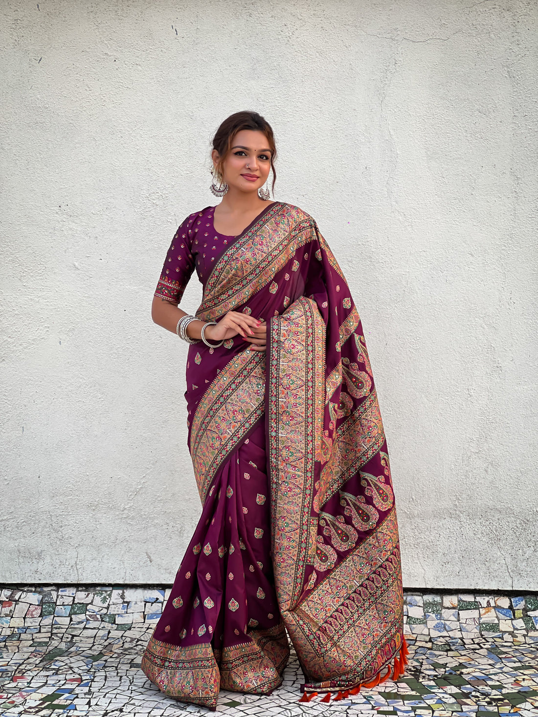 Kashmiri Pashmina Silk Saree