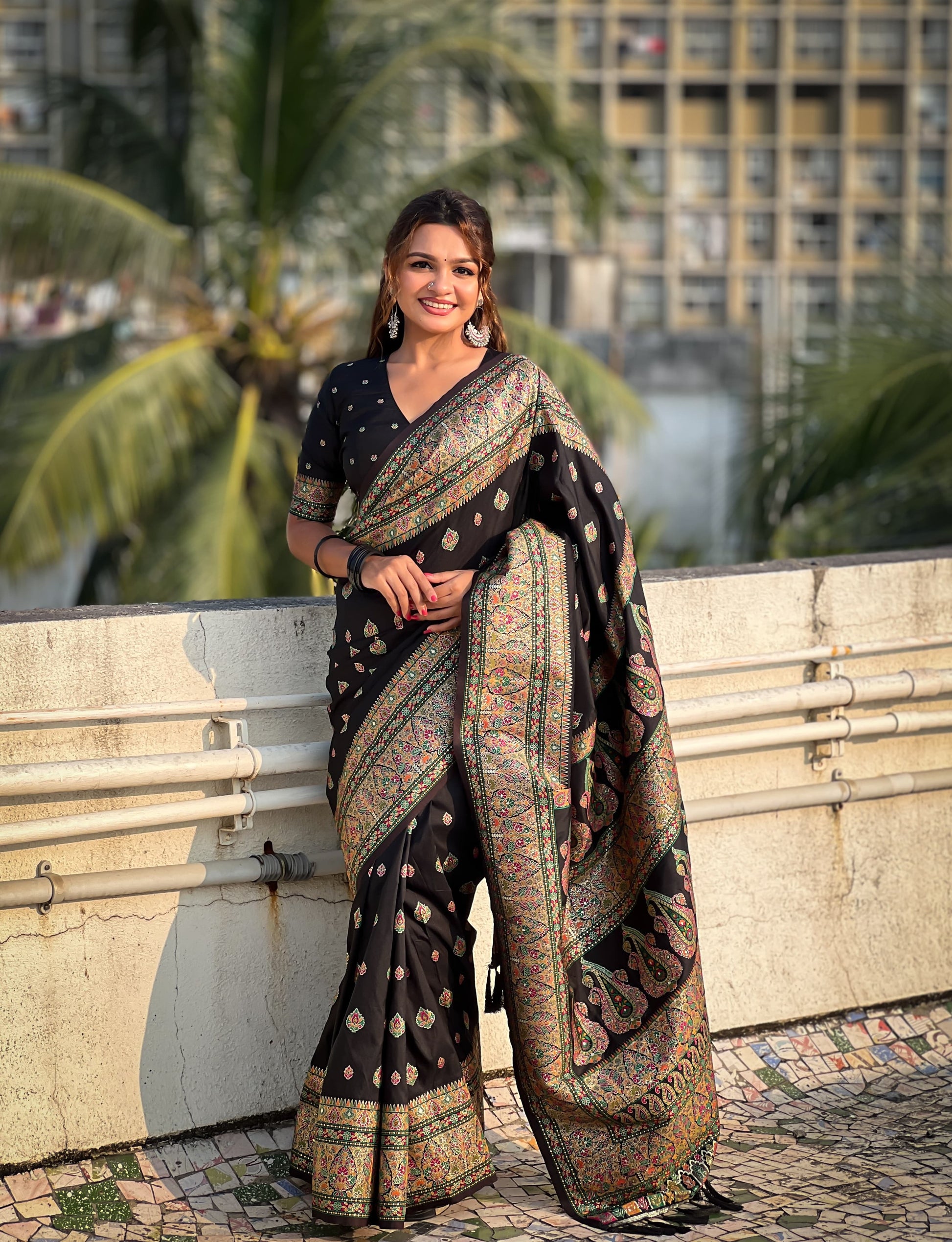 Kashmiri Pashmina Silk Saree