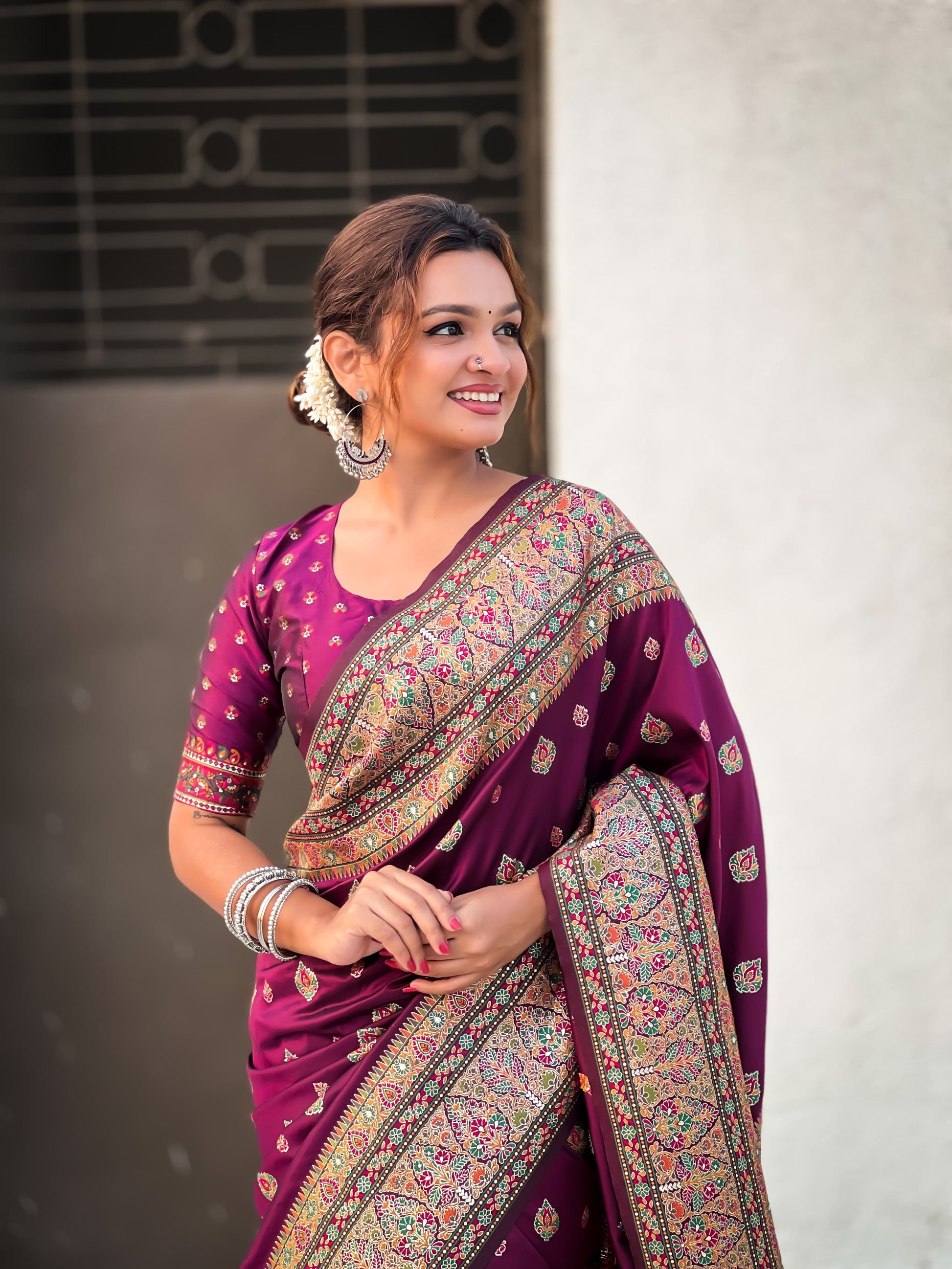 Kashmiri Pashmina Silk Saree