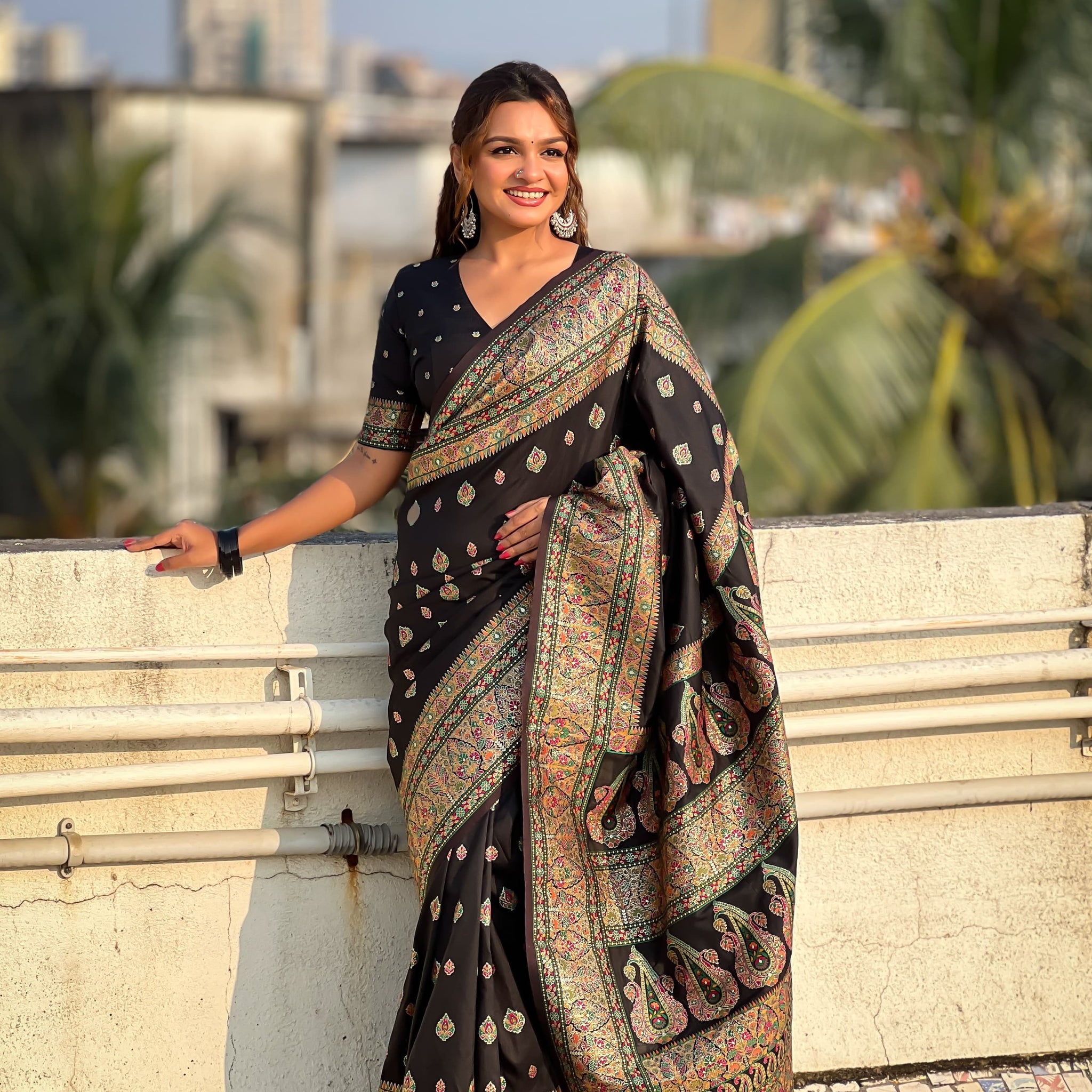 Kashmiri Pashmina Silk Saree