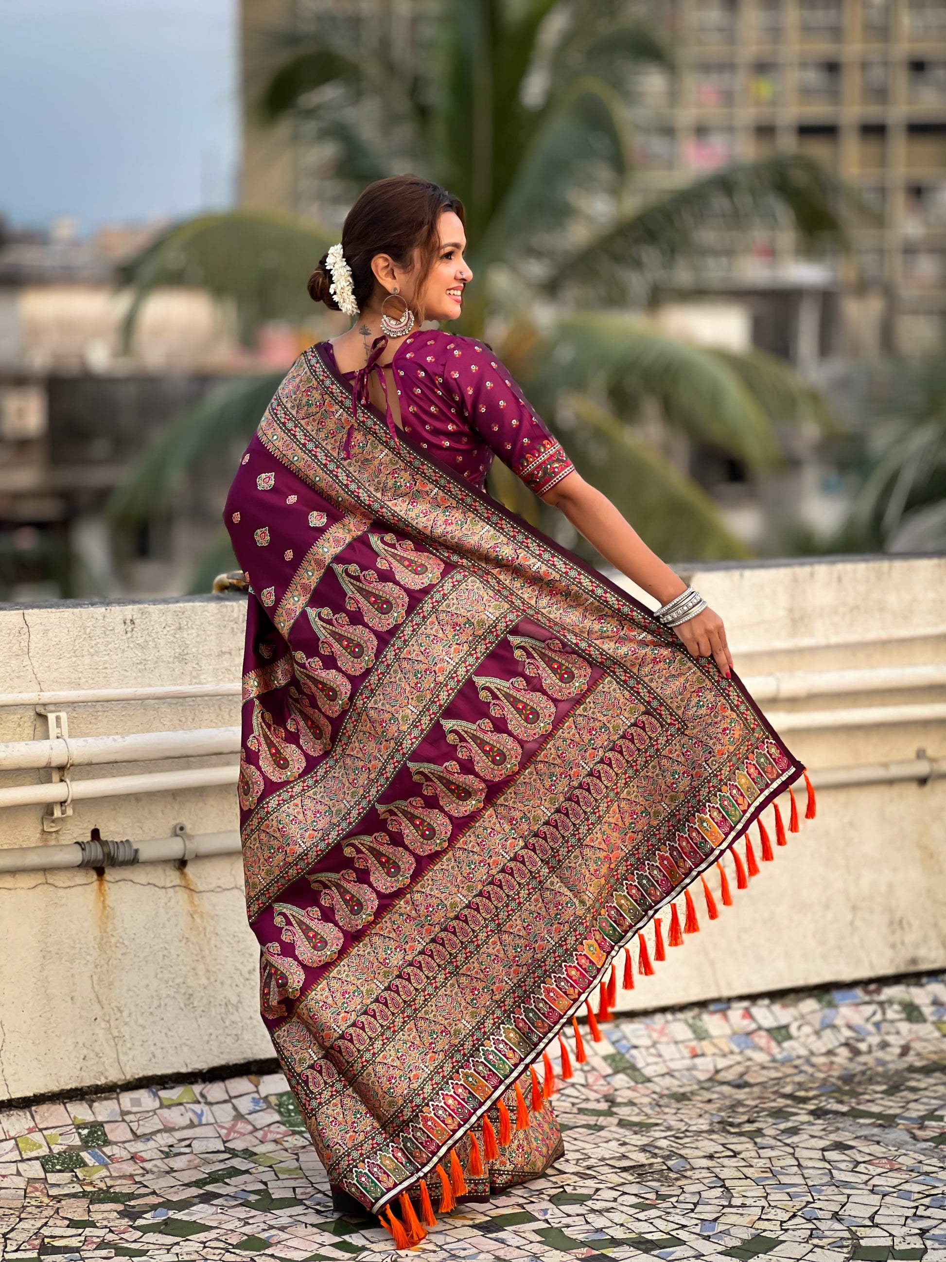 Kashmiri Pashmina Silk Saree
