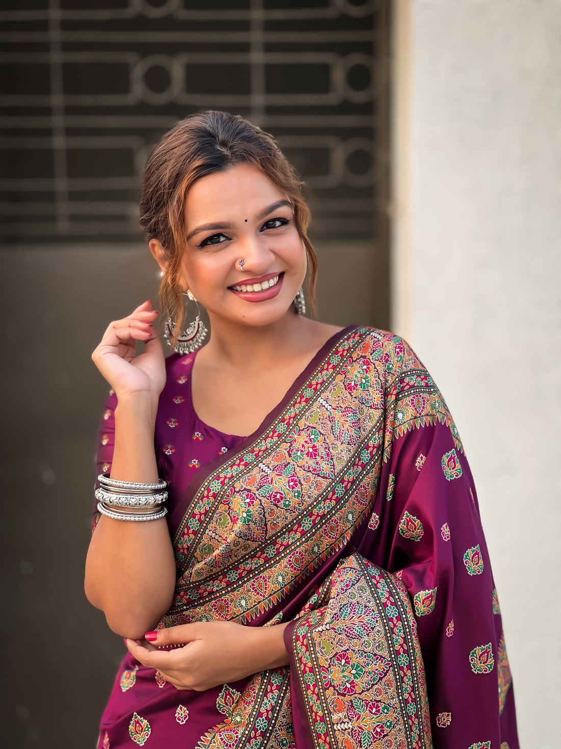 Kashmiri Pashmina Silk Saree