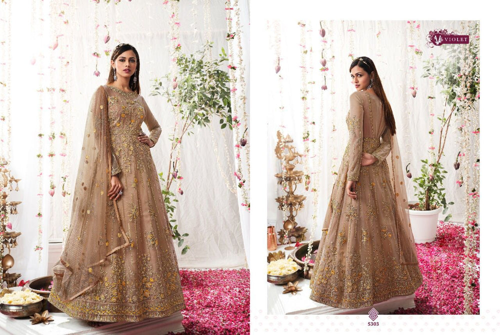 Swagat Violet Dno 5303 Butterfly Net Pakistani Salwar Suit