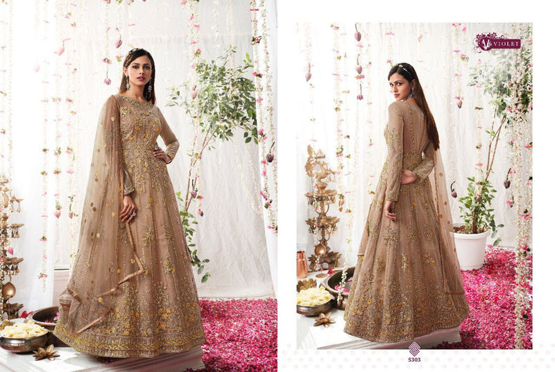 Swagat Violet Dno 5303 Butterfly Net Pakistani Salwar Suit