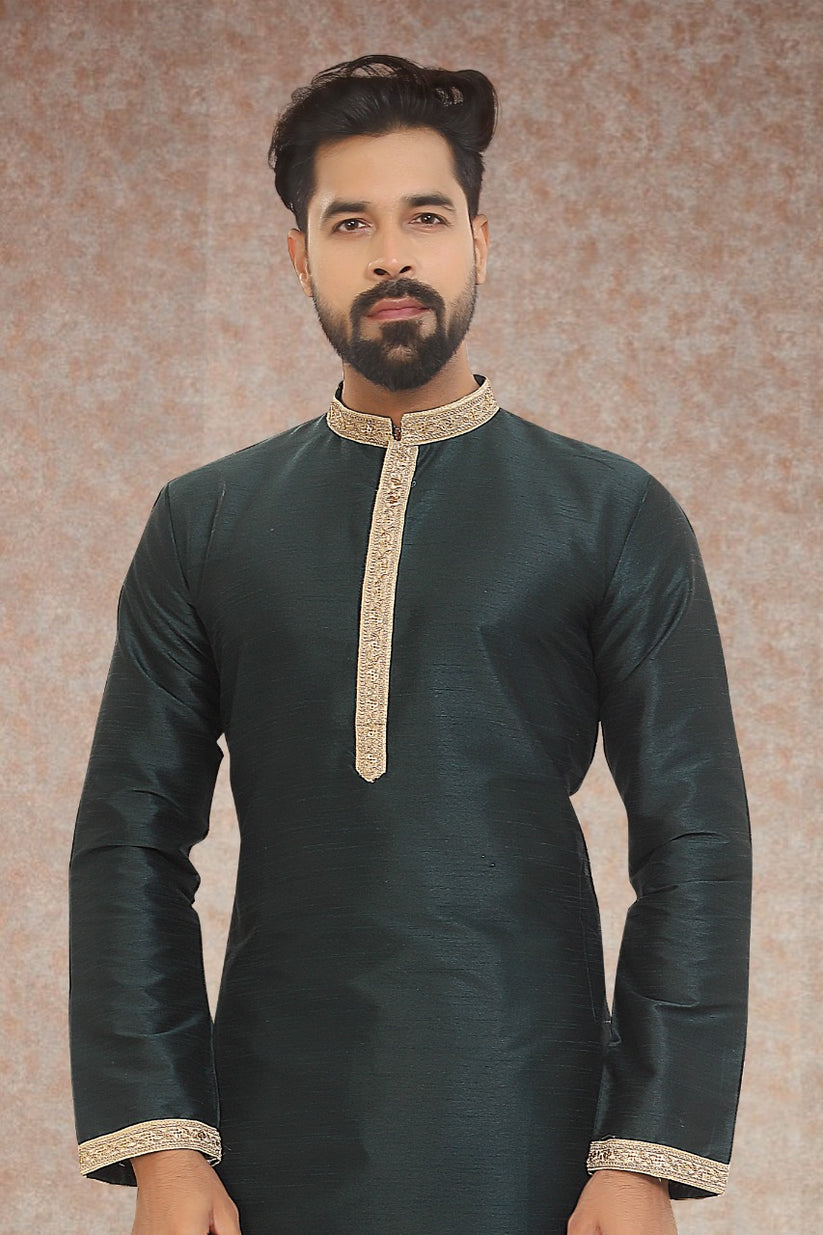 Beautiful Festival Designer Men's Kurta Pyjama with Koti