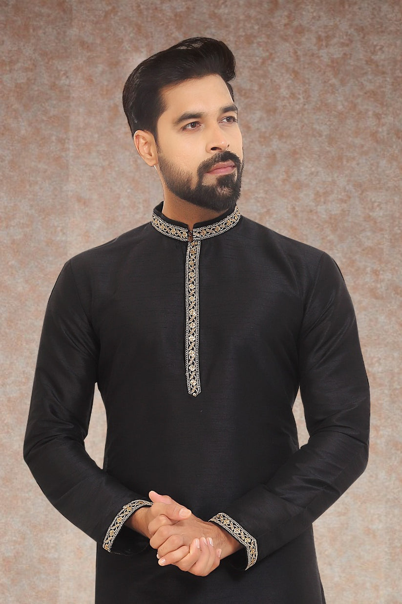 Beautiful Festival Designer Men's Kurta Pyjama with Koti