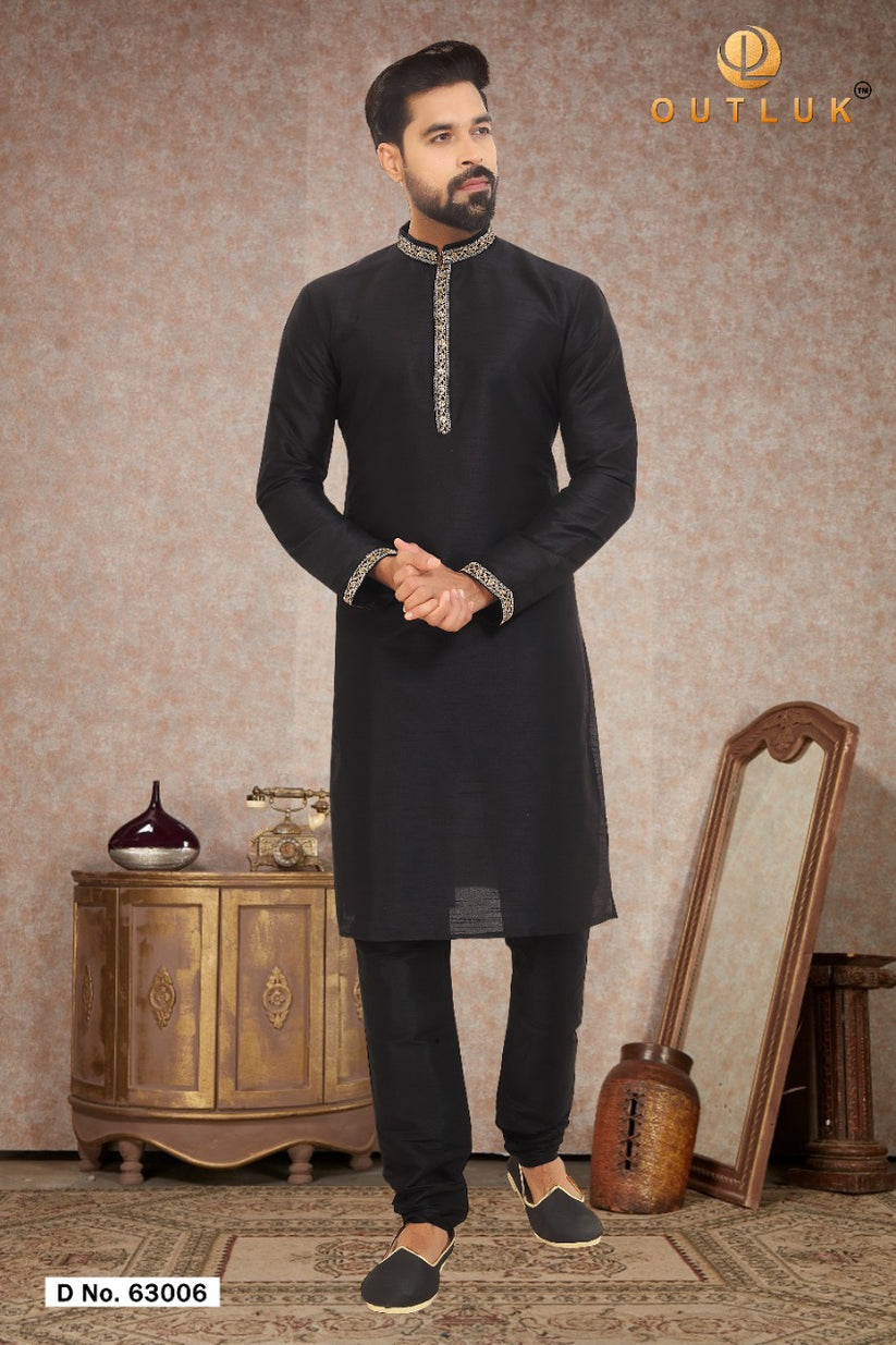 Beautiful Festival Designer Men's Kurta Pyjama with Koti
