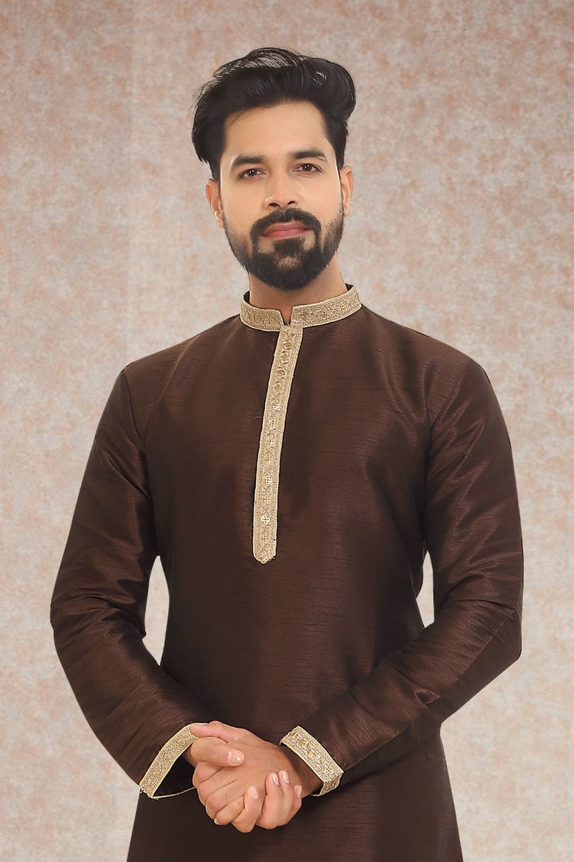 Beautiful Festival Designer Men's Kurta Pyjama with Koti