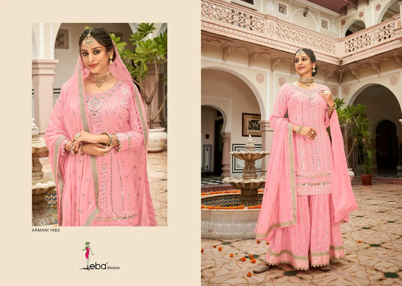 Eba Lifestyle Armani Vol 3 Designer Palazzo Style Ladies Wear Collection - Anant Tex Exports Private Limited