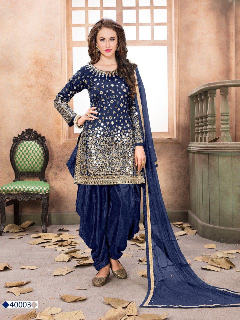 Aanaya 40000 Series Tapeta Silk Designer Punjabi Suit - Anant Exports