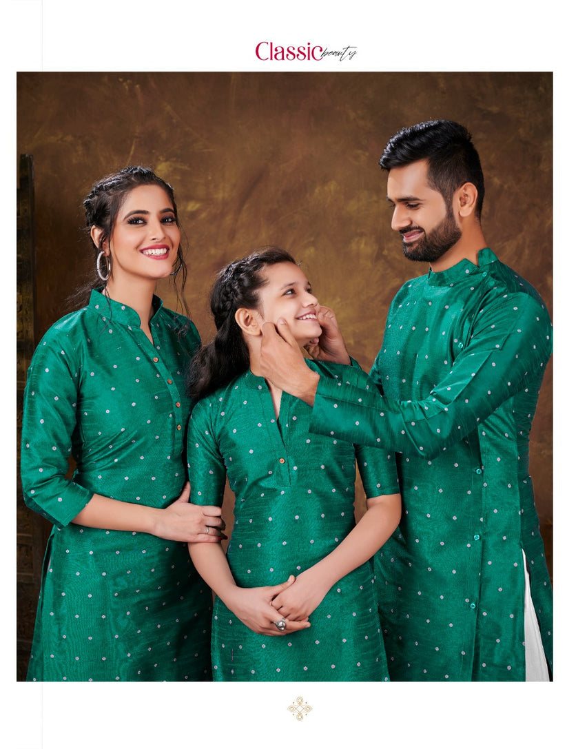 Family Combo Couple Dress Gents Ladies With Daughter Dress