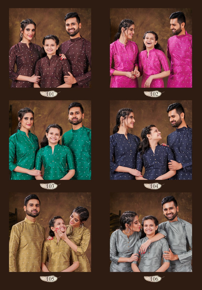 Family Combo Couple Dress Gents Ladies With Daughter Dress