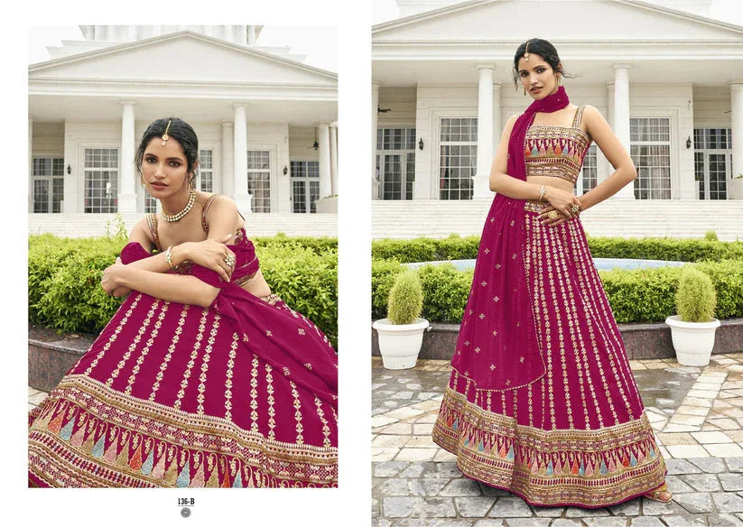Designer Fancy Wedding Party Wear Black Bollywood Lehenga Choli In Georgette Sm Rimzim 136 A,b,c